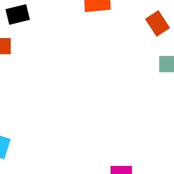 Colored squares distributed to the periphery, leaving the center empty — the state after Excentration