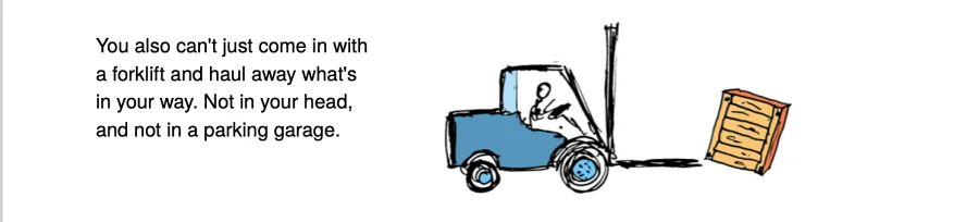 Create space in your head with a forklift?